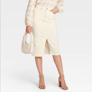 Midi Off-White Denim Skirt NEVER WORN